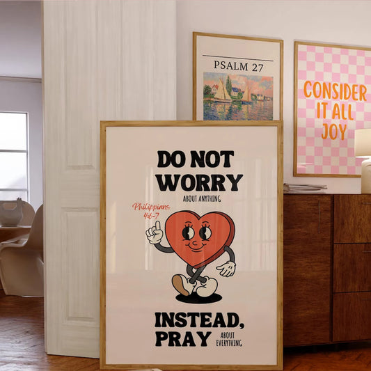 "Do Not Worry, Instead Pray" Christian Canvas Wall Art Canvas Wall Art Peaceful Pleasures Health and Wellness G4039 21x30cm Unframed