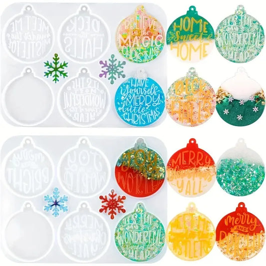 Christmas Round Ornament Silicone Mold | Epoxy Resin DIY Craft Resin Craft Mold Peaceful Pleasures Health and Wellness