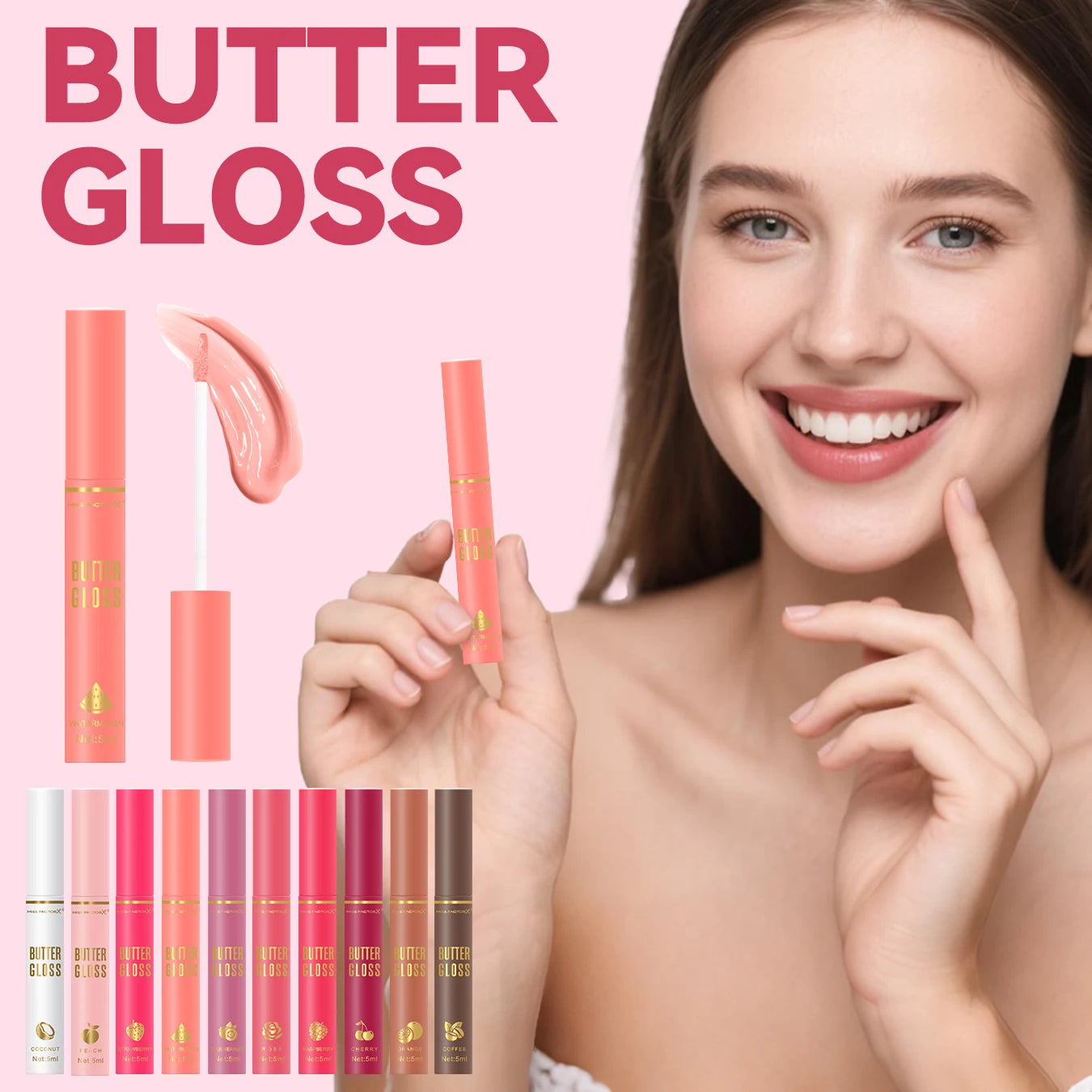 10 pack of dazzling water gloss lip oil, smooth and delicate, with color rendering, moisturizing, full and plump, women's gift Peaceful Pleasures Health and Wellness