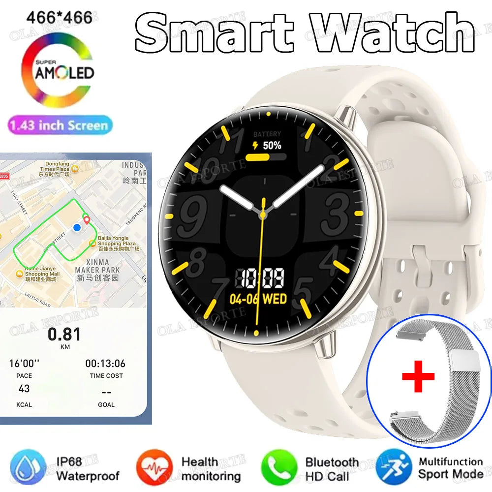 For Amazfit Active 2 GPS Smart Watch Men Women Ai GPT Amoled Waterproof Sport SmartWatch Compass NFC BT Call Watches for Peaceful Pleasures Health and Wellness Wh20Milan Active 2 Version