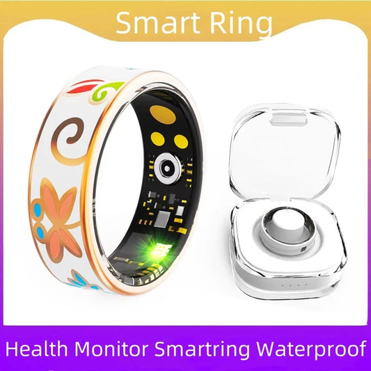 R18 Smart Ring Color Enamels Women Female Stainless Steel Smartring Intelligent Finger Ring IP68 Waterproof Fitness Tracker Peaceful Pleasures Health and Wellness