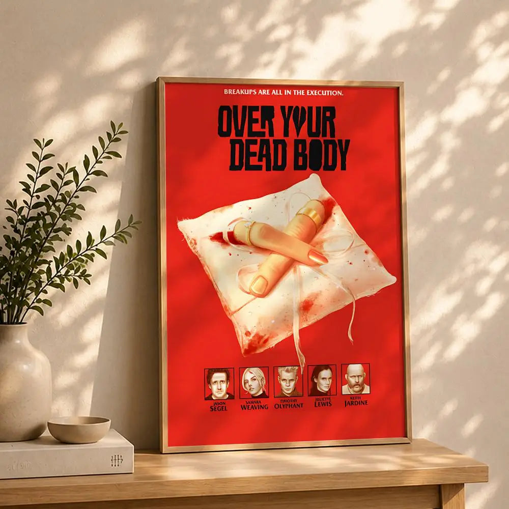 Movie-Over Your Dead Body Poster HD Self Adhesive Waterproof Wall Art Ideal for Home Office Dorm Bedroom Great Gift Peaceful Pleasures Health and Wellness White3 15X20cmNoframe