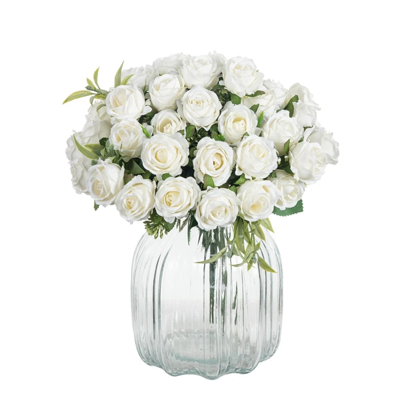 10-Head Silk Rose Bouquet | Artificial Flowers Wedding & Home Décor