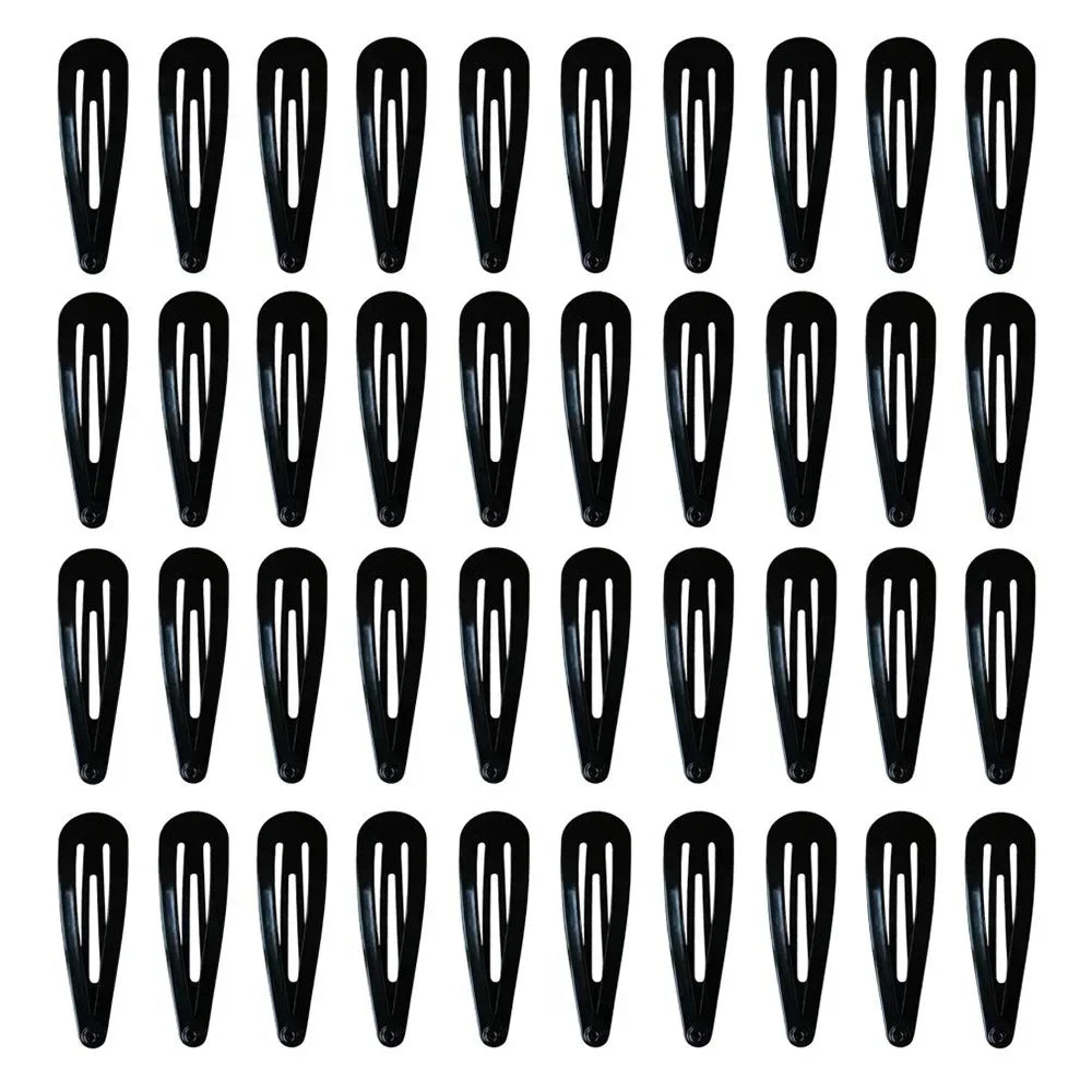 Metal Snap Hair Clips – Set of 40 Multicolor Barrettes Hair Accessories Peaceful Pleasures Health and Wellness 40pcshei