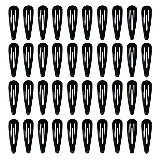 Metal Snap Hair Clips – Set of 40 Multicolor Barrettes Hair Accessories Peaceful Pleasures Health and Wellness 40pcshei
