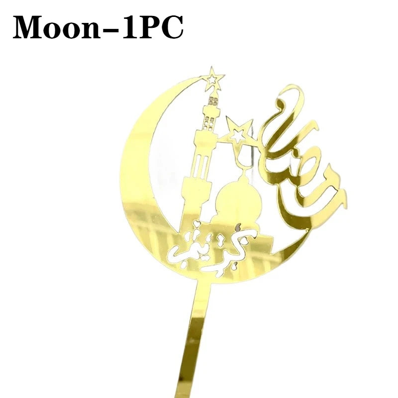 Eid Mubarak Golden Acrylic Cake Topper – Castle Moon Design