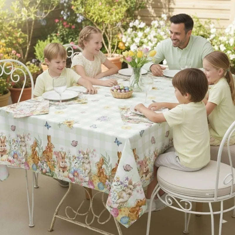 Easter Rabbit Disposable Tablecloth | Colorful Party Table Cover