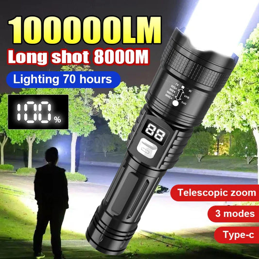 KDULIT Rechargeable LED Tactical Flashlight | Type-C Torch LED Tactical Flashlight Oasis Select