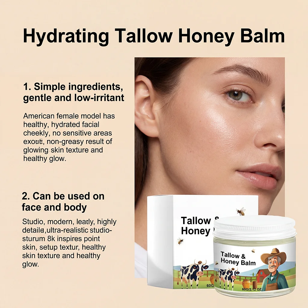 Tallow & Honey Balm – Deep Moisturizer for Dry Skin (60g) Peaceful Pleasures Health and Wellness