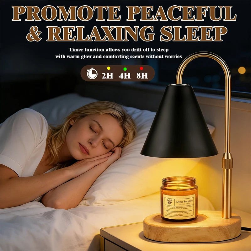 RUNTOIN Candle Warmer Lamp | Timer, Dimmer & Ironwork Shade