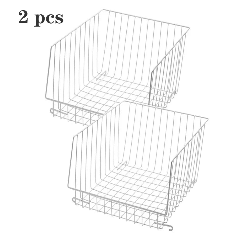 Closet Organizer Wire Storage Basket Bins – Clothes Shelves Cabinet for Sweaters, Shoes, Handbags & Accessories