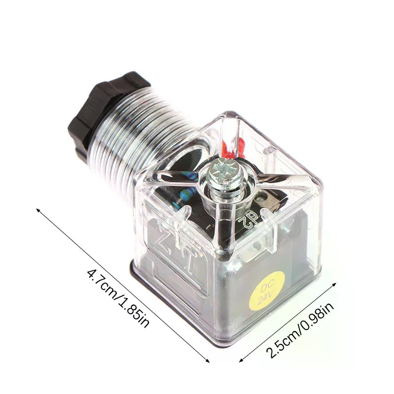1Pcs DC24 Solenoid Coil Plug Hydraulic Valve Transparent Voltage Universal Accessories Peaceful Pleasures Health and Wellness