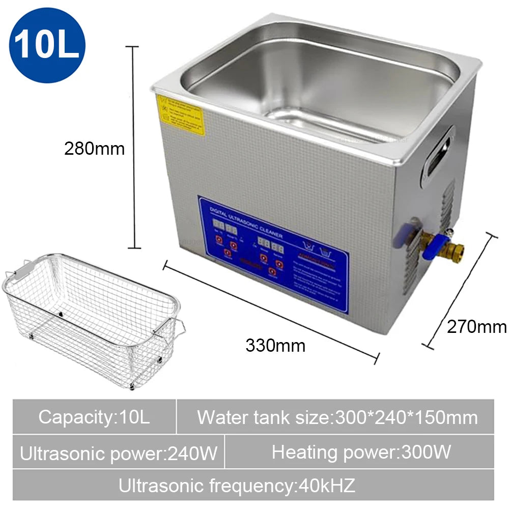 1.3L 2L 3L 6L 10L 15L 22L 30L Ultrasonic Cleaner with Heated Portable Lave-Dishes Washing Machine Diswasher Ultrasound Cleaner Peaceful Pleasures Health and Wellness 10L EU
