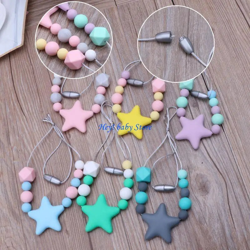 Silicone Teething Necklace | Sensory Chewing Pendant for Babies