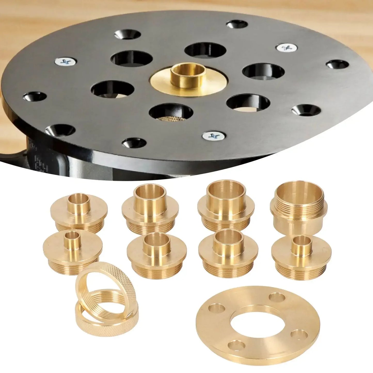 Brass Template Router Guides Lock Nut Adapter Accessory Templates