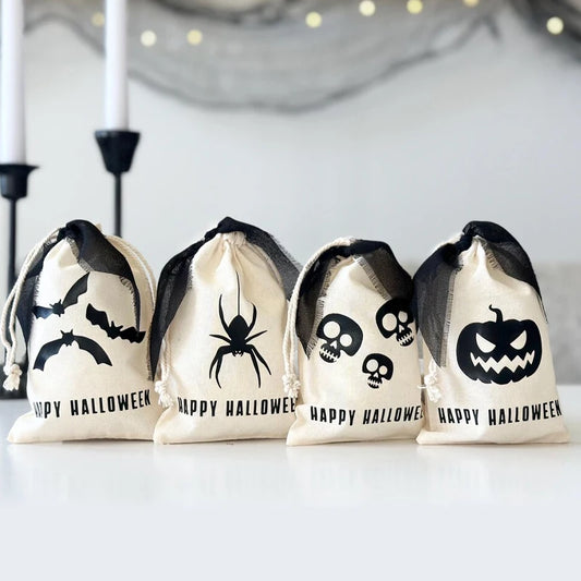 Halloween Treat Bags for Kids – 4pc Drawstring Candy Bags Halloween Treat Bags Peaceful Pleasures Health and Wellness