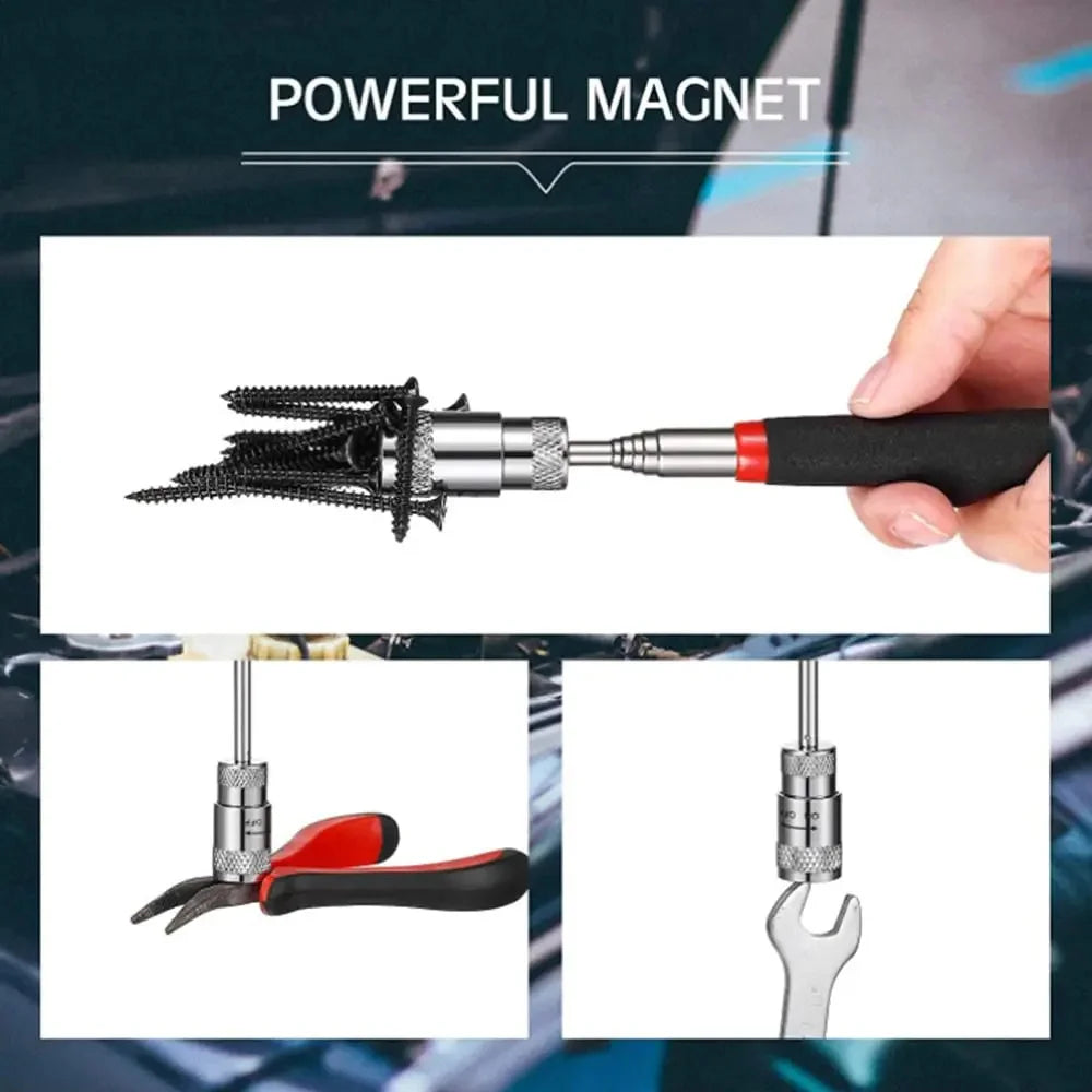 New Telescopic Adjustable Portable Magnet Pick Up Tool Magnetic Telescopic Magnet Grip Pen Telescopic Magnet Stick with Light Peaceful Pleasures Health and Wellness