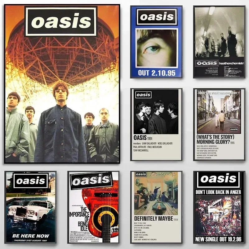 Canvas Painting Classic O-Oasis Band Music Cover Story Morning Glory Heathen Chemistry Poster Wall Prints Picture Home Decor Peaceful Pleasures Health and Wellness