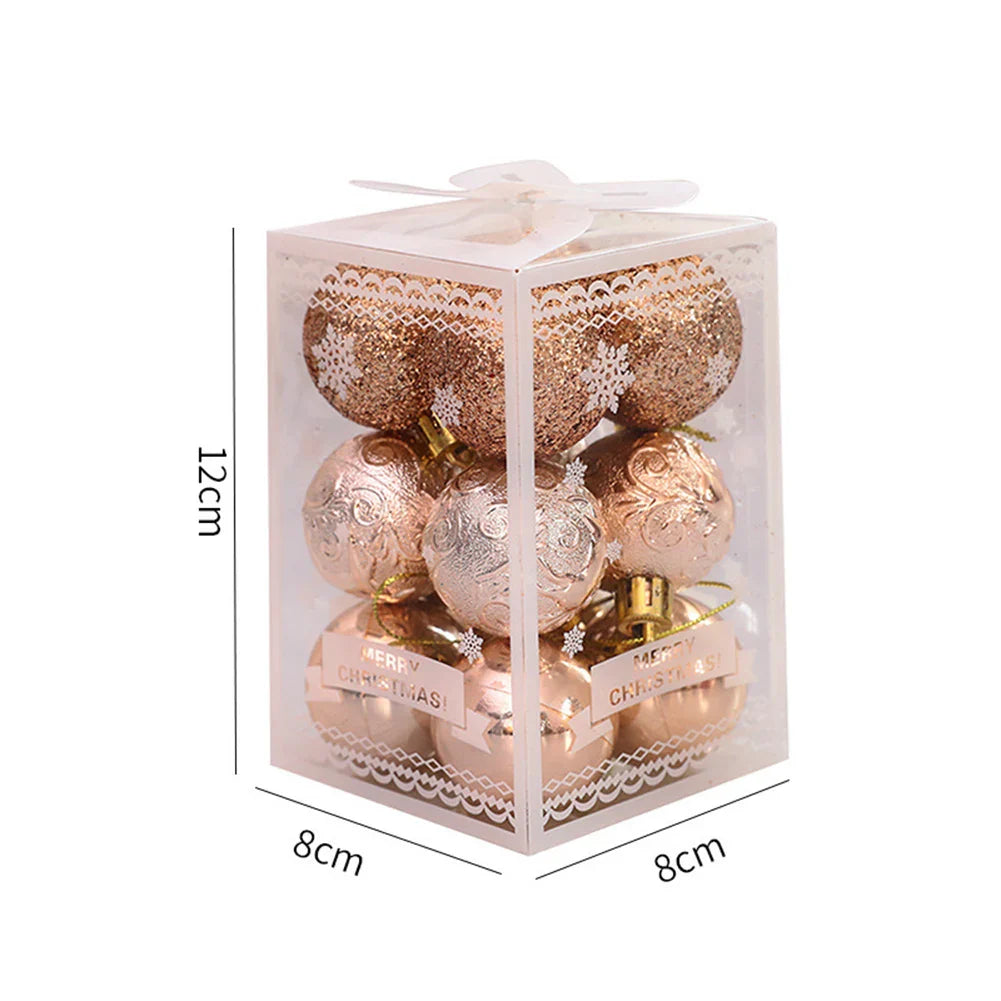 Christmas Ball Ornaments 12 Pack – 4cm Shatterproof Baubles