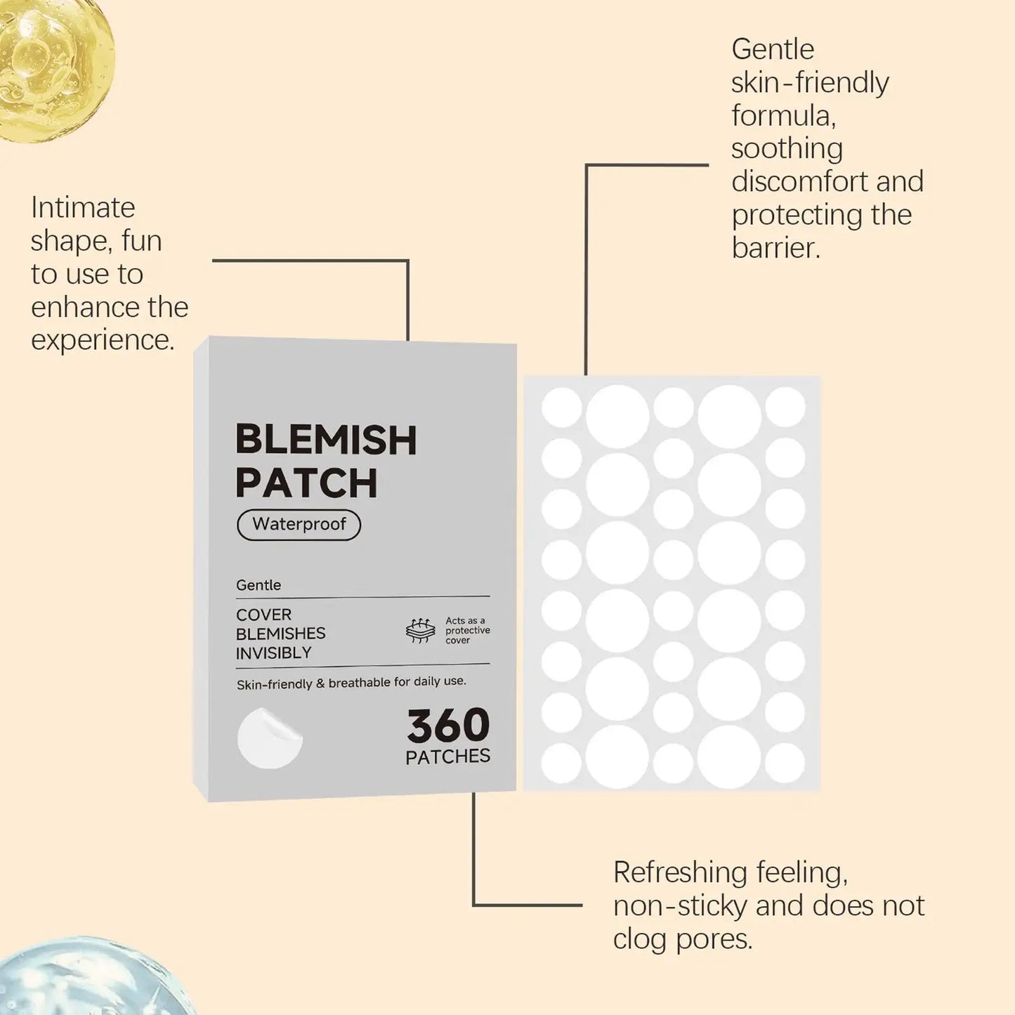 Hydrocolloid Acne Patches 360ct – Waterproof Blemish Spot Dots