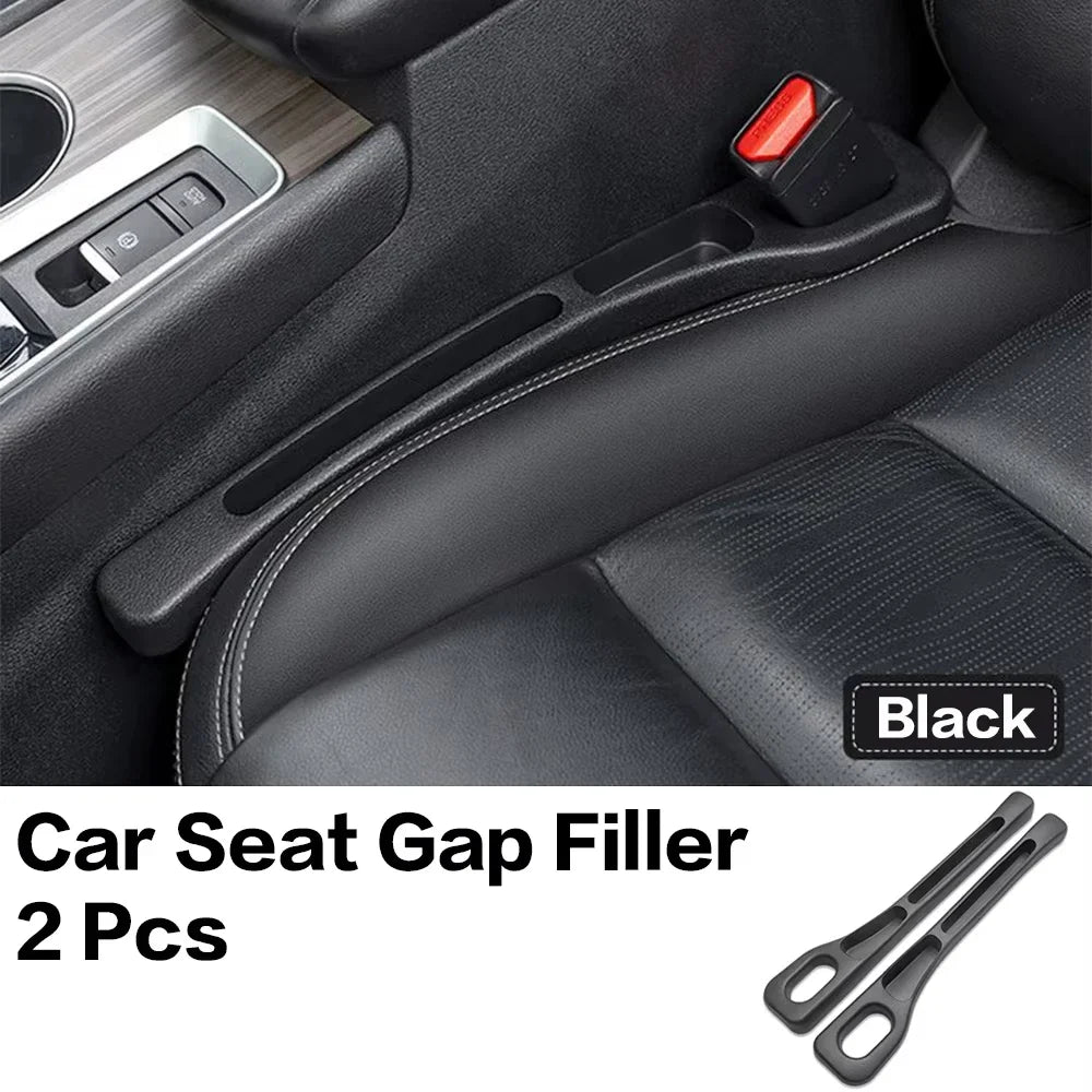 2PCS Car Seat Gap Filler Between Seats Console Organizer Seat Crevice Storage Box Bag Decoration Interior Auto Accessories Peaceful Pleasures Health and Wellness 1pair black