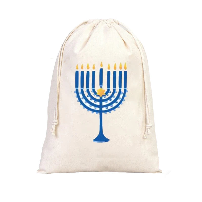 4-Pack Hanukkah Drawstring Bags | Jewish Holiday Gift Bags