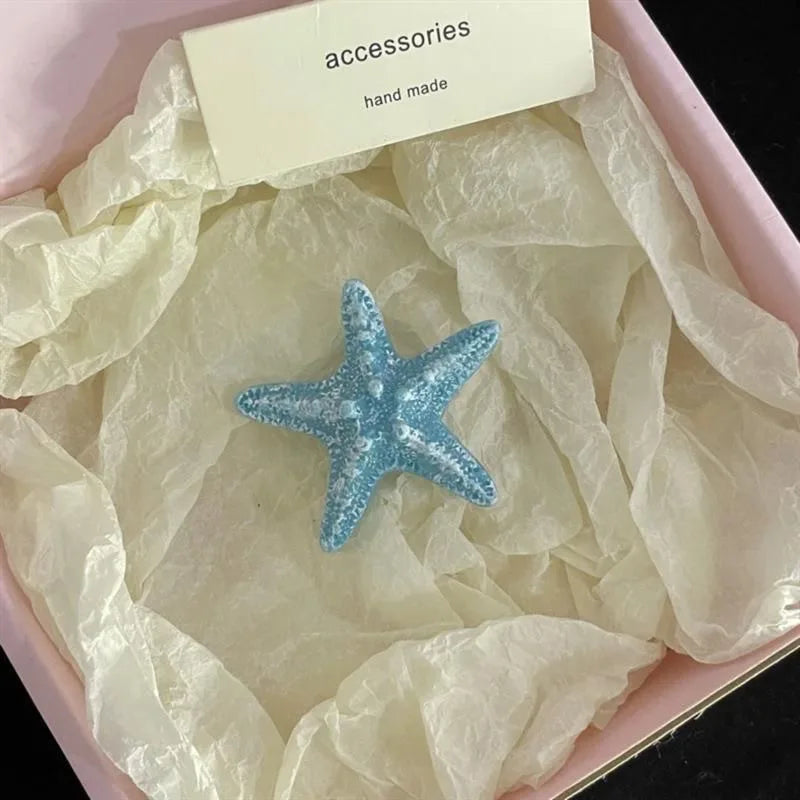 Resin Starfish Hair Clip | Duckbill Beach Barrette for Women