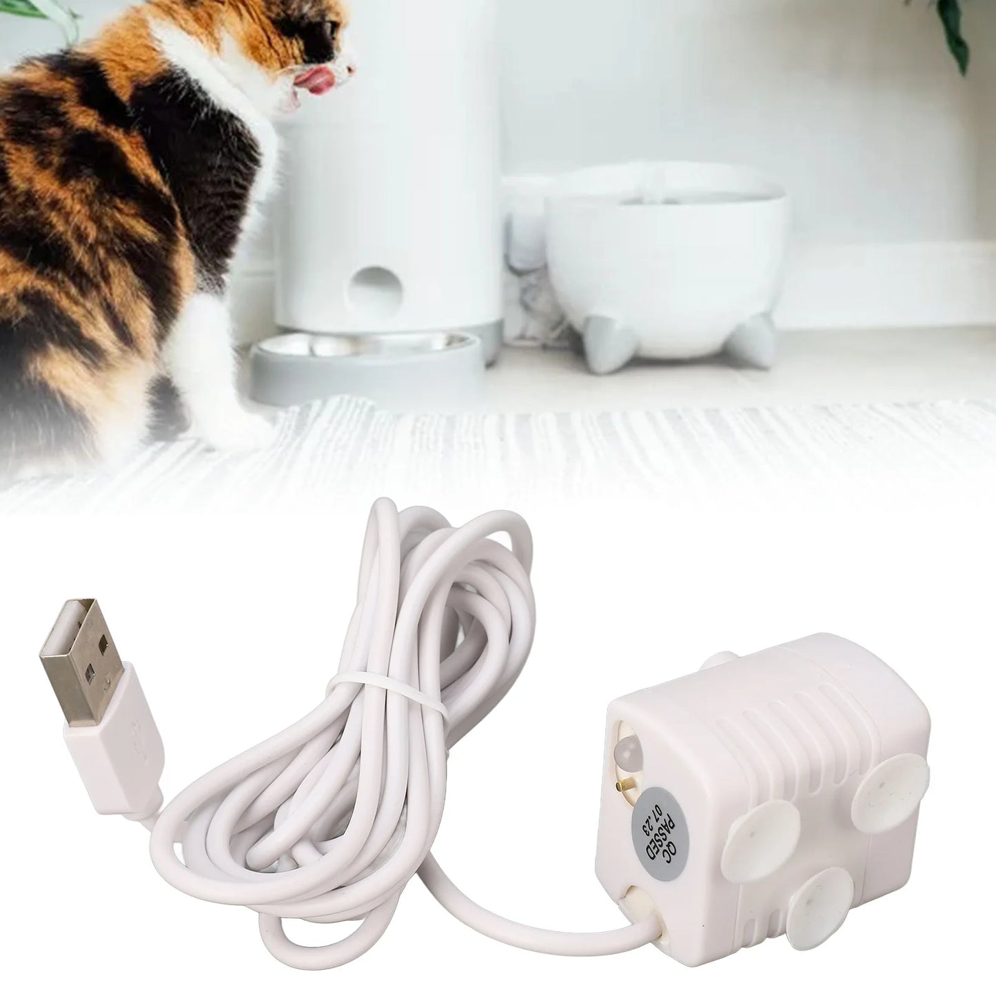 Pet Water Fountain Pump 5V USB Powered Removable Adjustable DC Brushless Motor Cat Fountain for Replacement Peaceful Pleasures Health and Wellness