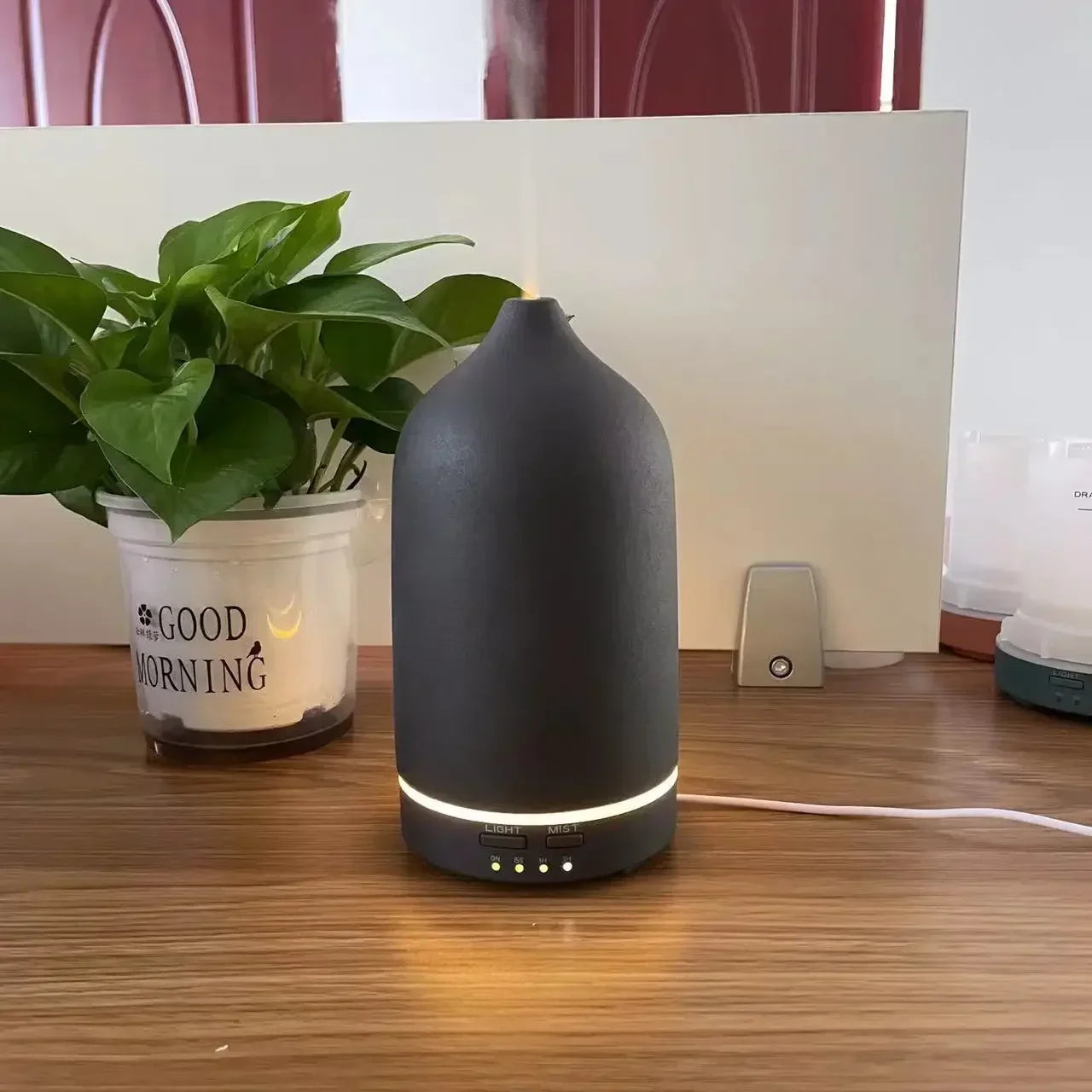 Ceramic Air Humidifier Aroma Diffuser Automatic Small Humidifier Hotel Air Fresh Essential Oil Diffuser Timing Colorful Lights Peaceful Pleasures Health and Wellness