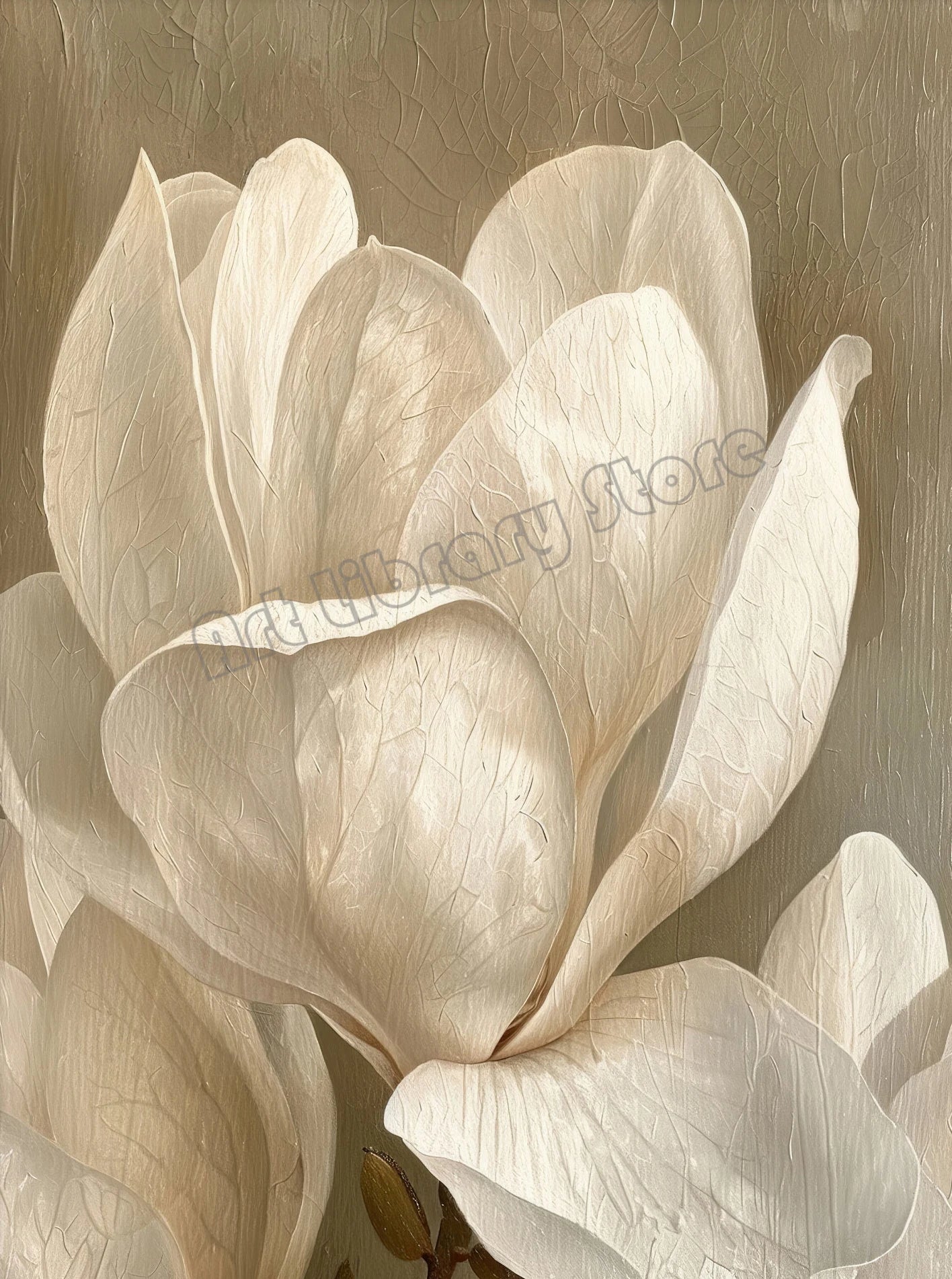 Vintage Floral Canvas Print | Magnolia Peony Tulips Wall Art