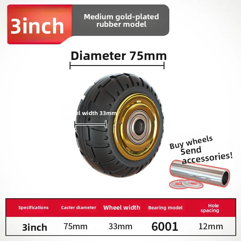 Universal Mute Caster 3/4/5 Inch – Soft Rubber Furniture Wheel