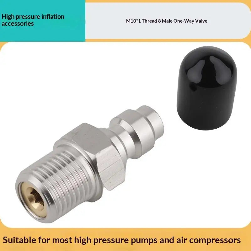 1PC Quick Connect Valve For High Pressure Applications Featuring An 8mm Male Connector And M10*1 NPT/BSPP Compatibility Peaceful Pleasures Health and Wellness A2