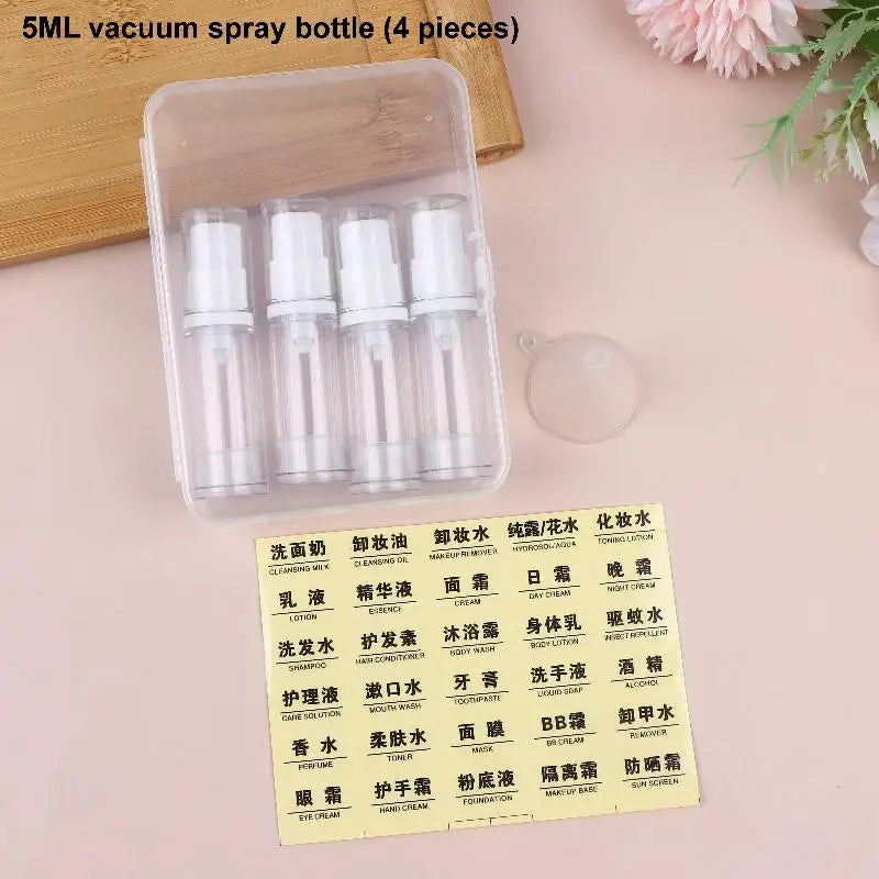 Airless Pump Bottle Set 5ml 10ml 15ml – Refillable Travel Containers