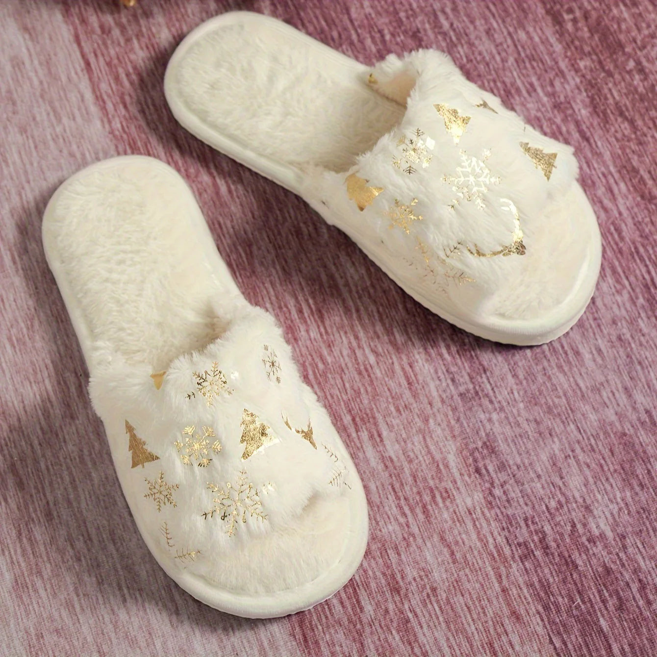 Christmas Plush Slippers | Cozy Non-Slip Indoor Slides Couples