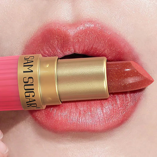 SAM SUGAR Metallic Glitter Lipstick – Shimmer Pearl Lip Gloss Glitter Lipstick Oasis Select