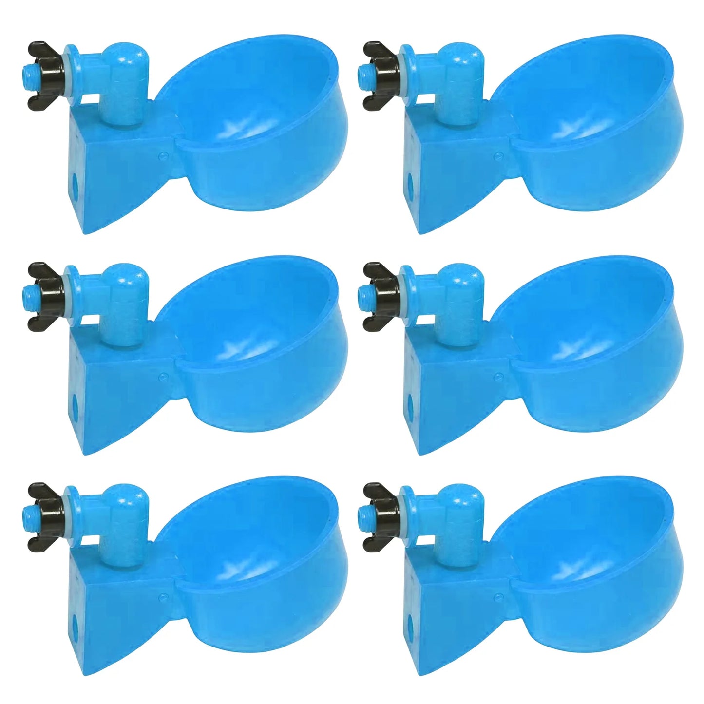 6pcs Poultry Feeder Drinker Hanging Automatic Poultry Drinking Water Bowl Plastic Practical Convenient for Farm Animal Feeding Peaceful Pleasures Health and Wellness as show