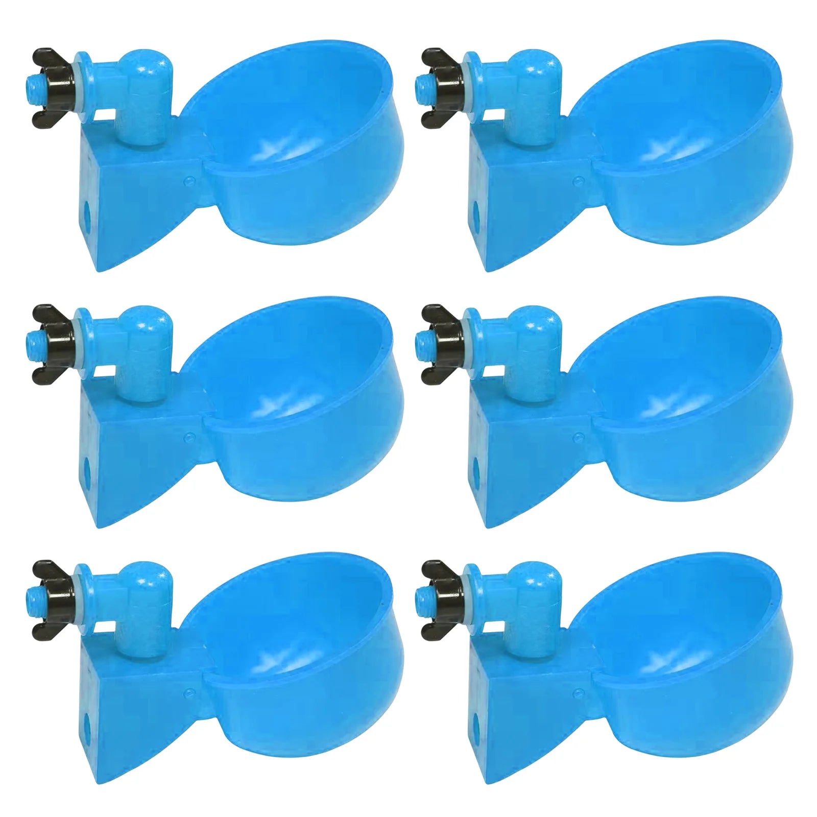 6pcs Poultry Feeder Drinker Hanging Automatic Poultry Drinking Water Bowl Plastic Practical Convenient for Farm Animal Feeding Peaceful Pleasures Health and Wellness as show