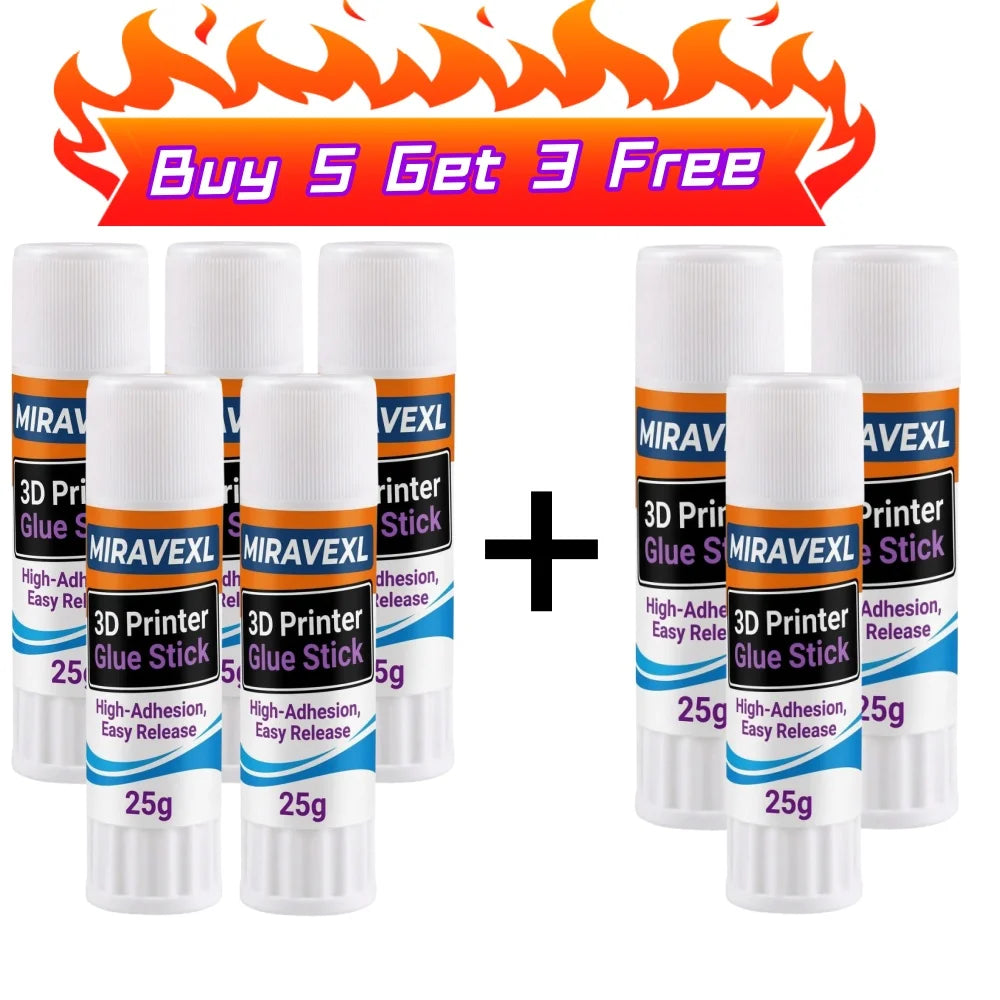 MIRAVEXL 3D Printer Glue Stick Strong Bed Adhesive Anti-Warping for PLA ABS PETG TPU Solid Print Glue Peaceful Pleasures Health and Wellness 8PCS