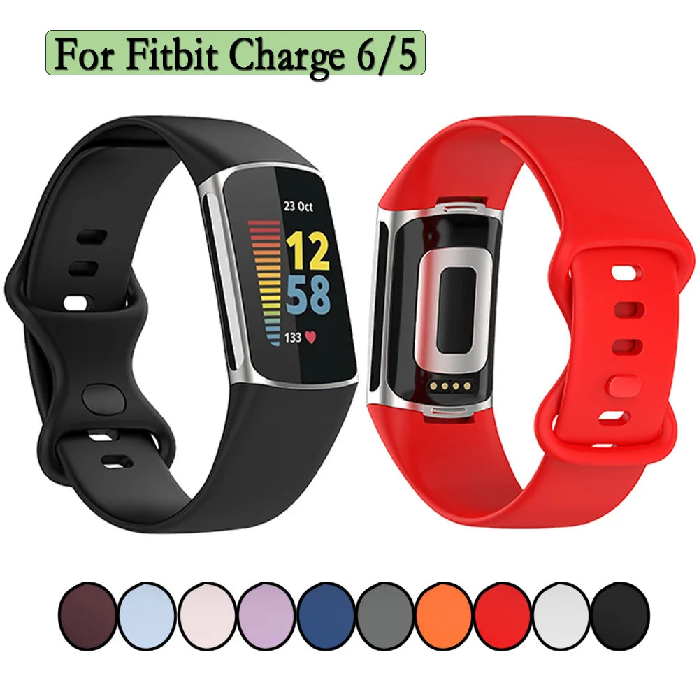 Silicone Sport Band for Fitbit Charge 5 & 6 Replacement Strap Peaceful Pleasures Health and Wellness