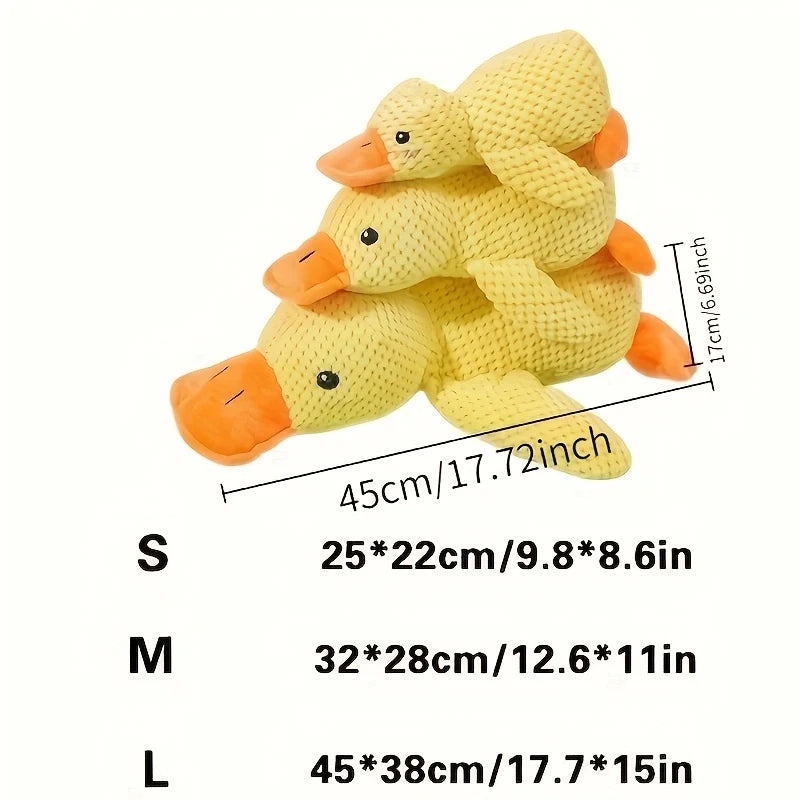 Yellow Duck Chew Toy for Dogs & Cats | Quacking Plush Toy