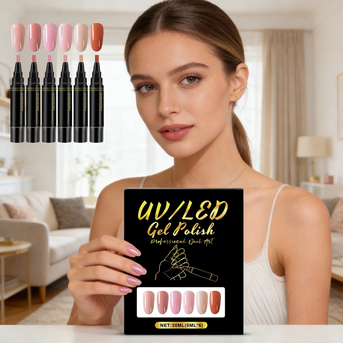 6 Color DIY Nail Art Pens High Pigment Quick Dry Free Draw Design Decorate Nails Safe Gentle Waterproof Nails Art Oil Pens Kit Peaceful Pleasures Health and Wellness