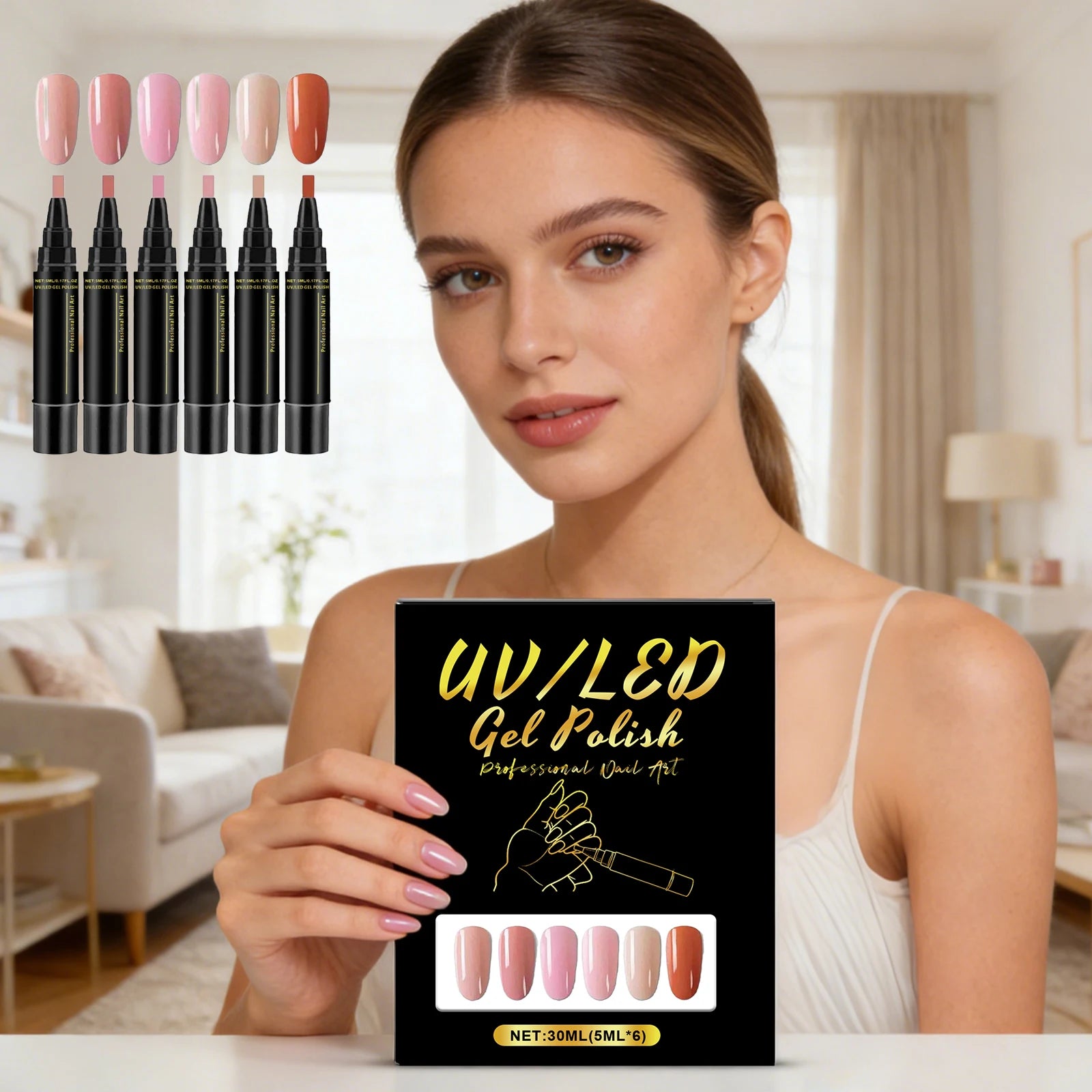6 Color DIY Nail Art Pens High Pigment Quick Dry Free Draw Design Decorate Nails Safe Gentle Waterproof Nails Art Oil Pens Kit Peaceful Pleasures Health and Wellness