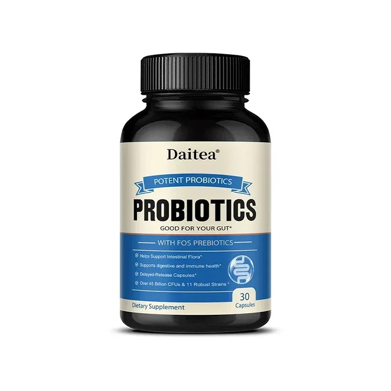 Probiotics and Prebiotics Capsules Support Gut Health and The Immune System, Relieving Occasional Constipation & Bloating Peaceful Pleasures Health and Wellness 30 count-1 bottle