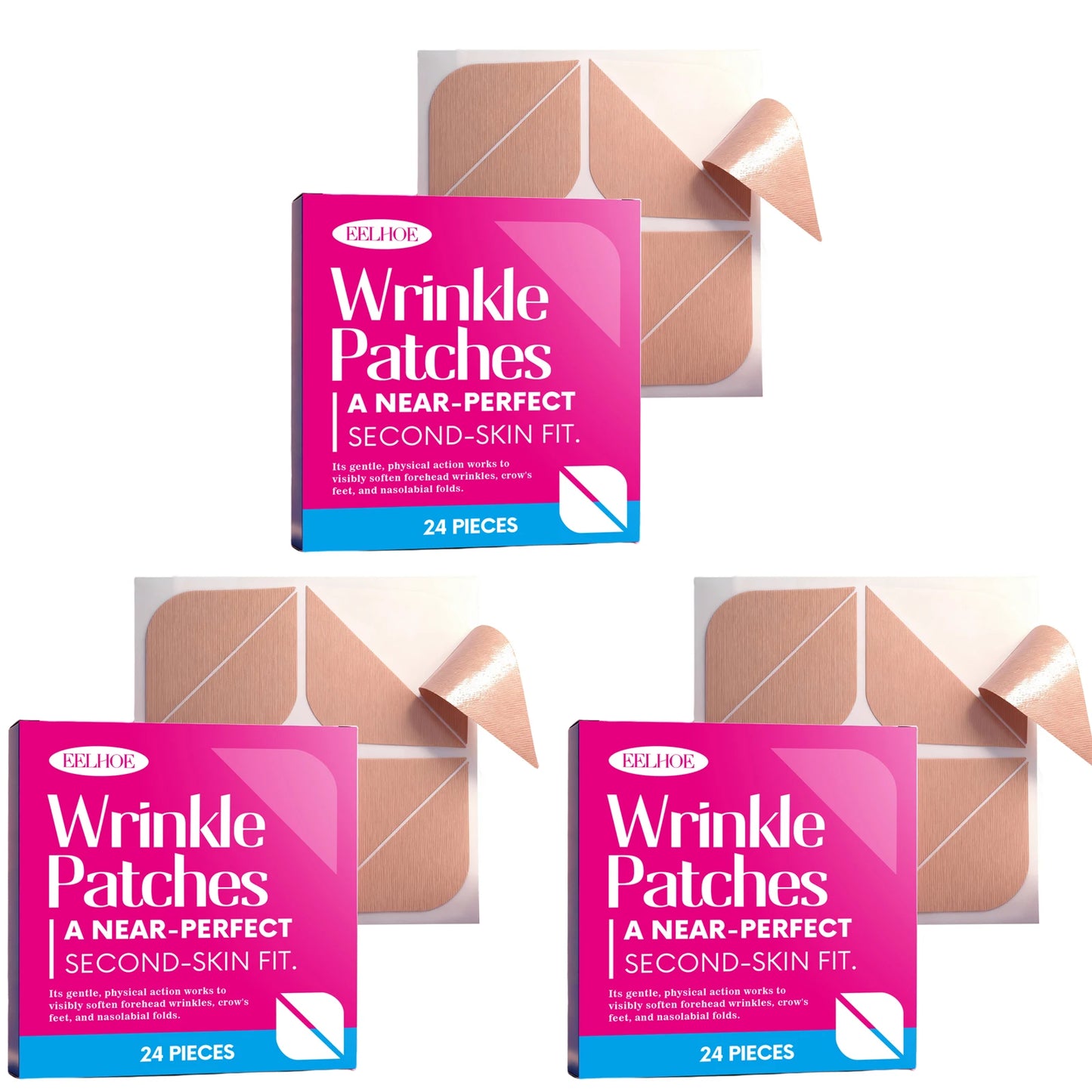 EELHOE Anti-Wrinkle Face Patches – Firm Skin & Fade Fine Lines Anti-Wrinkle Face Patches Peaceful Pleasures Health and Wellness 3 X 24pcs Boxed