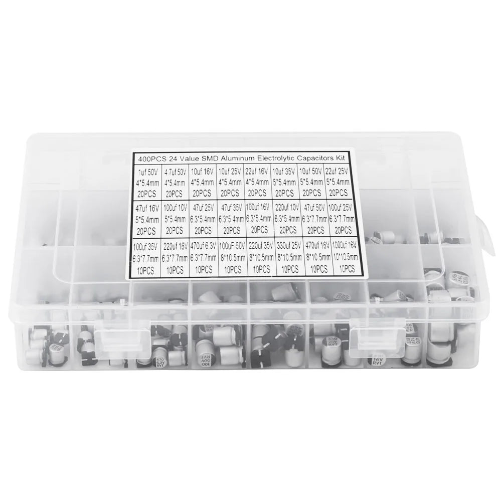 24 Values SMD Aluminum Electrolytic Capacitor Assorted 1uF 1000uF