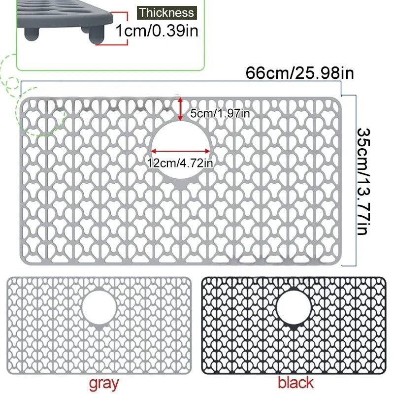 big size Sink Protectors for Kitchen Sink with Drain,Kitchen Sink Grid,Heat-Resistant mat,Silicone Sink Mat for Bottom of sink Peaceful Pleasures Health and Wellness