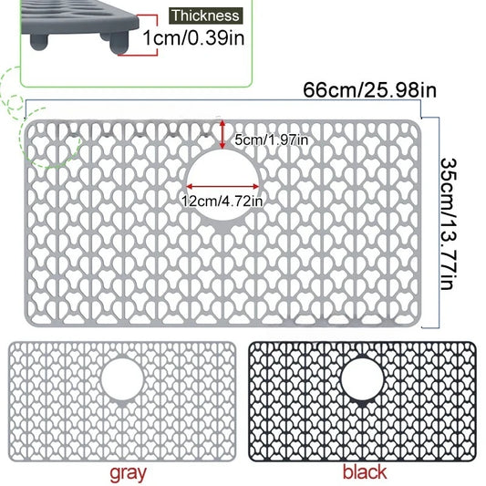 big size Sink Protectors for Kitchen Sink with Drain,Kitchen Sink Grid,Heat-Resistant mat,Silicone Sink Mat for Bottom of sink Peaceful Pleasures Health and Wellness