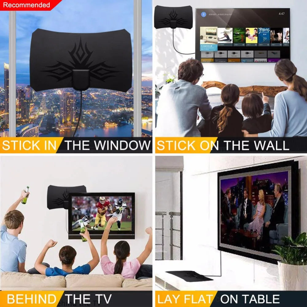 4K 1080P Indoor Digital TV Antenna – ATSC & DVB-T2 Flame Design