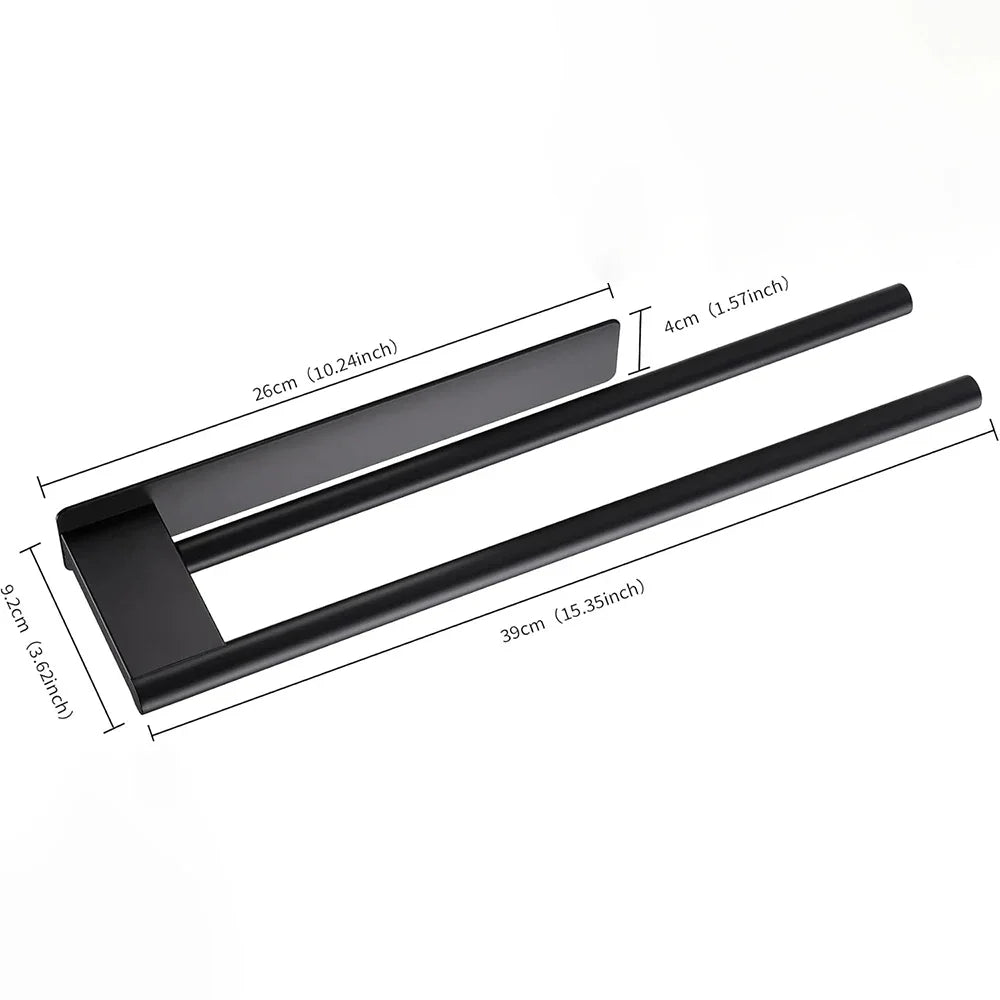 Stainless Steel Towel Bar Home Double-pole Paper Roll Rack Towel Rack Bathroom Kitchen Storage Rack Single-pole Towel Bar Set Peaceful Pleasures Health and Wellness