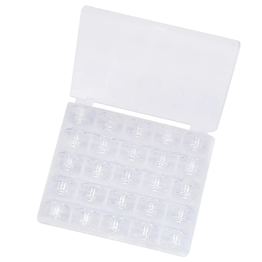 25pcs Home Sewing Machine Bottom Thread Bobbin Set Sewing Accessories Clear Plastic Spools with Storage Box for Brother Janome S Peaceful Pleasures Health and Wellness SMT003